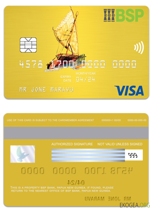 Carte Visa Gold Papouasie Nouvelle Guinée BSP Bank